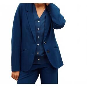 NEW UNIVERSAL STANDARD beas ponte blazer in deep teal